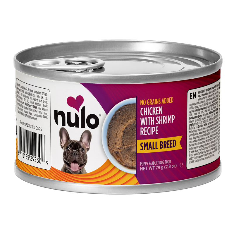 Receta paté para razas pequeñas de pollo y gambas para perros