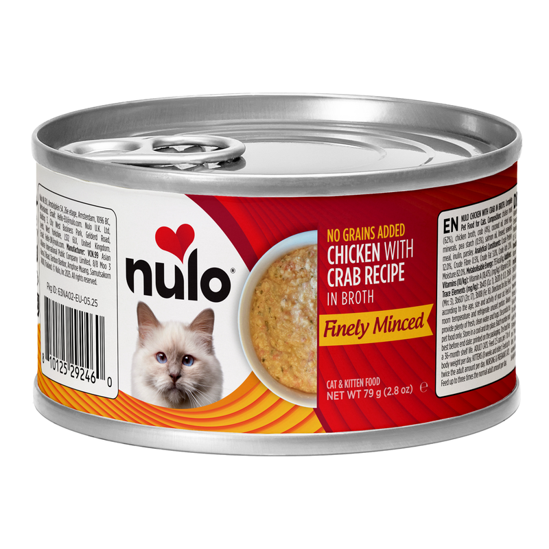 Receta picado fino de pollo y cangrejo para gatos