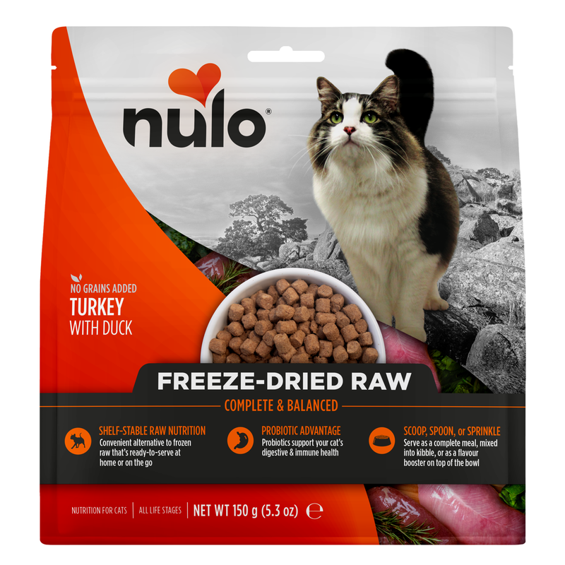Receta de pavo y pato crudos liofilizados para gatos